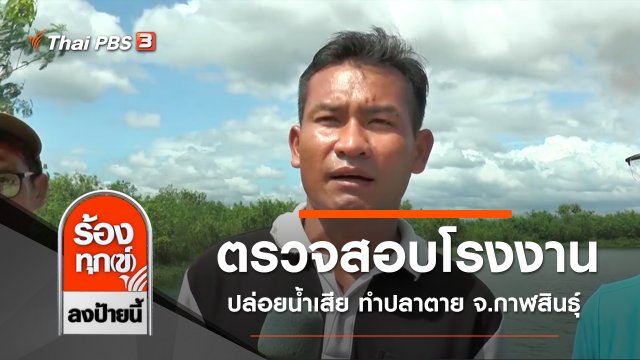 ตรวจสอบโรงงานปล่อยน้ำเสีย ทำปลาตาย จ.กาฬสินธุ์