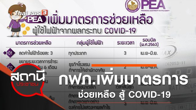 กฟภ.เพิ่มมาตรการช่วยเหลือ สู้ COVID-19