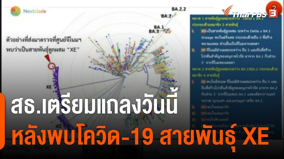 สธ.เตรียมแถลงวันนี้ หลังพบโควิด-19 สายพันธุ์ใหม่ XE