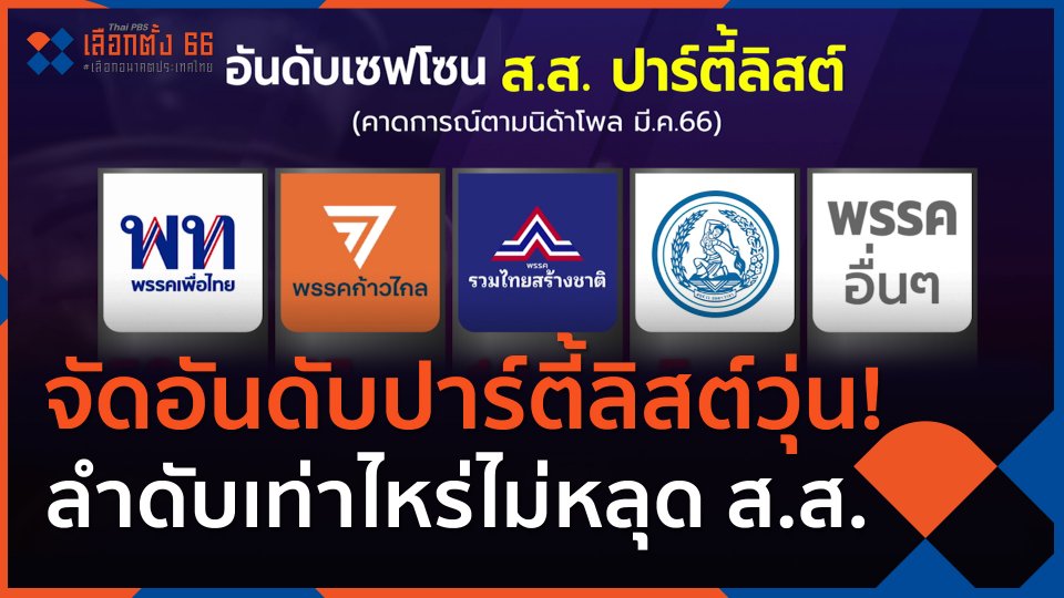 จัดอันดับปาร์ตี้ลิสต์วุ่น! ลำดับเท่าไหร่ไม่หลุด ส.ส.