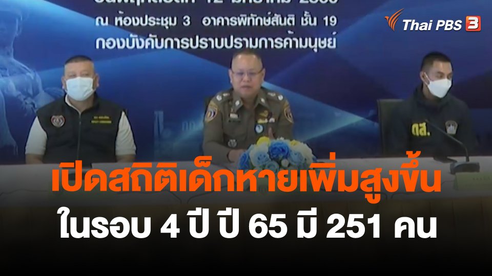 สถานีร้องเรียน : เปิดสถิติเด็กหายเพิ่มสูงขึ้นในรอบ 4 ปี ปี 65 มี 251 คน