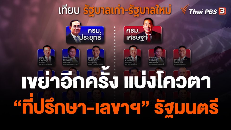เขย่าอีกครั้ง แบ่งโควตา “ที่ปรึกษา-เลขาฯ” รัฐมนตรี