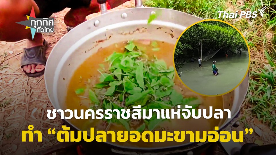แห่จับปลาทำ "ต้มปลายอดมะขามอ่อน" จ.นครราชสีมา