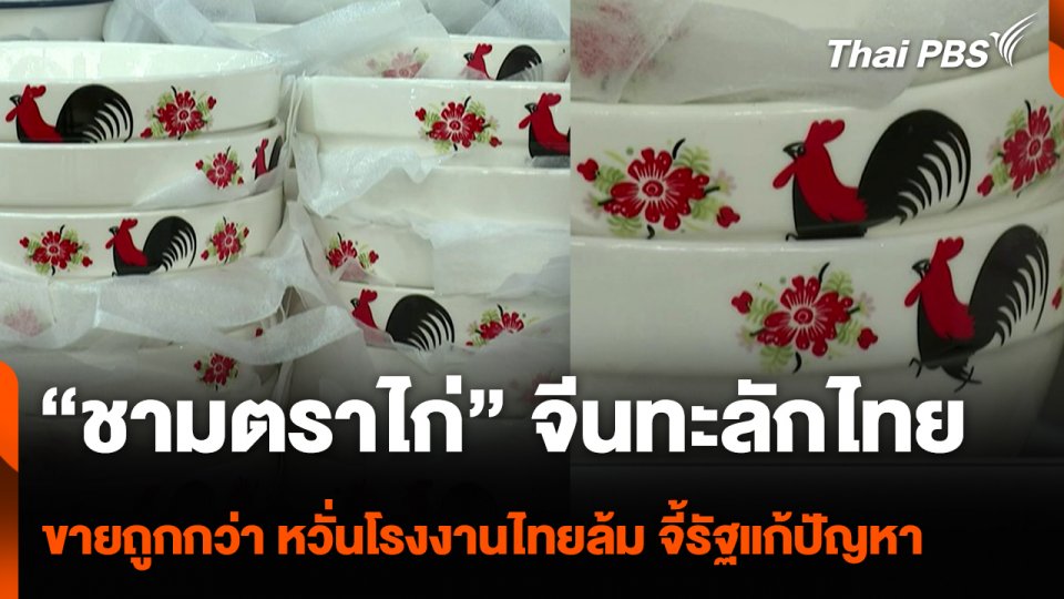 “ชามตราไก่” จีนทะลักไทย ขายถูกกว่า หวั่นโรงงานไทยล้ม จี้รัฐแก้ปัญหา