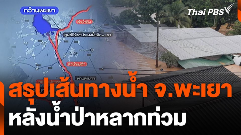 สรุปเส้นทางน้ำ จ.พะเยา หลังน้ำป่าหลากท่วม