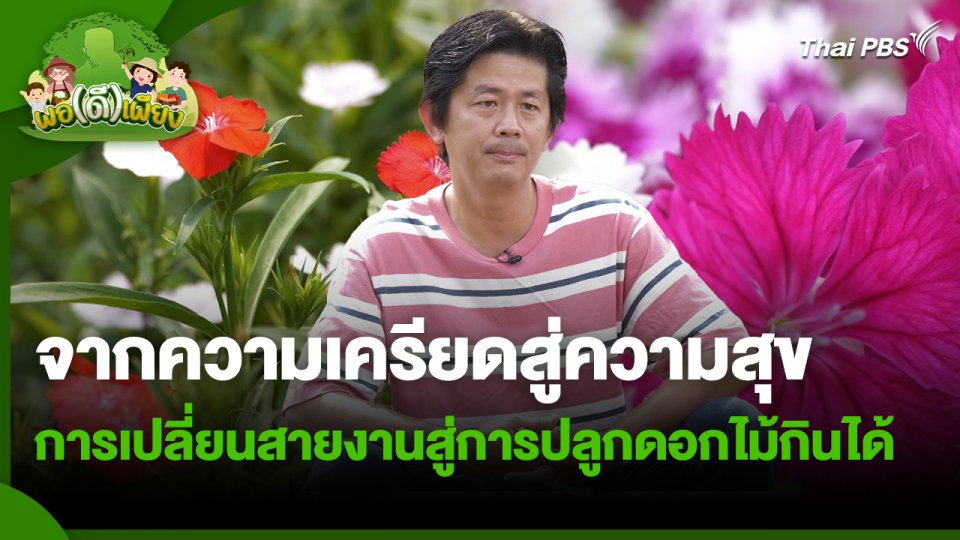 พอดีพอเพียง : จากความเครียดสู่ความสุข การเปลี่ยนสายงานสู่การปลูกดอกไม้กินได้
