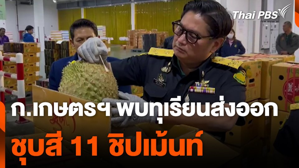 ก.เกษตรฯ พบ ทุเรียนส่งออก ชุบสี 11 ชิปเม้นท์