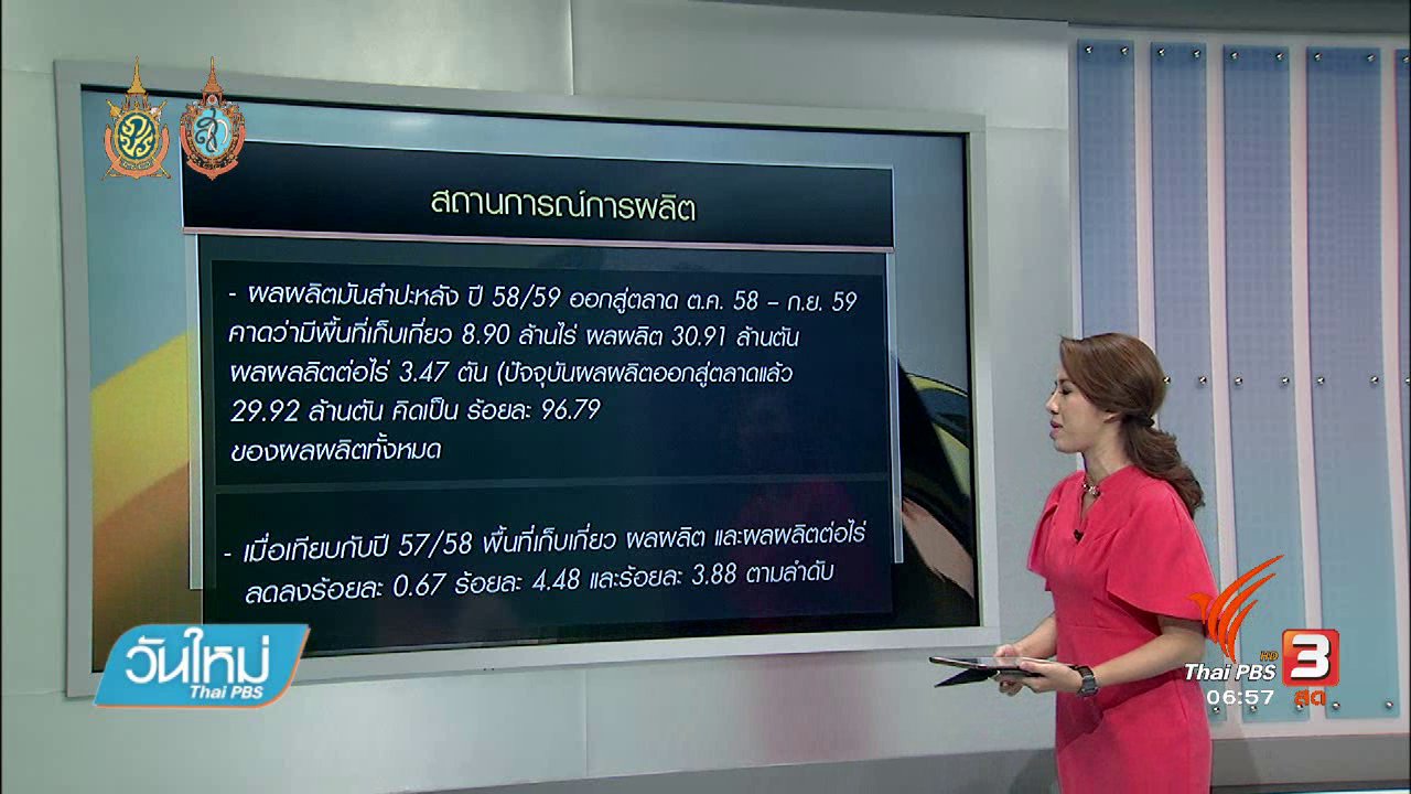 วันใหม่ ไทยพีบีเอส - จับสัญญาณเศรษฐกิจ : วิกฤตราคามันสำปะหลังตกต่ำ
