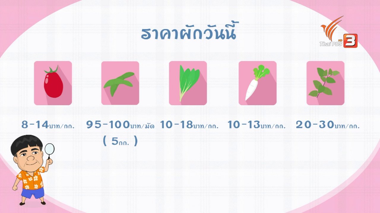 วันใหม่ ไทยพีบีเอส - สายสืบเจาะตลาด : สำรวจราคาผักและผลไม้ ตลาดสุวพันธ์เมืองใหม่ จ.อ่างทอง