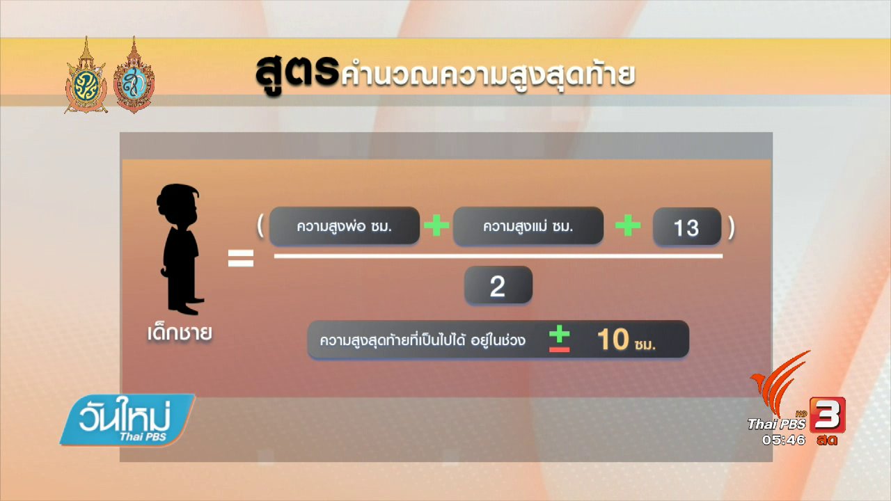 วันใหม่ ไทยพีบีเอส - 108 สุขภาพ : ส่งเสริมเด็กไทยแข็งแรง สูงสมส่วน