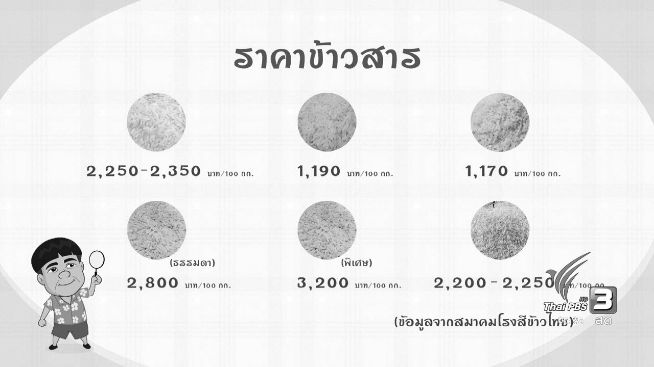 วันใหม่ ไทยพีบีเอส - สายสืบเจาะตลาด : สาเหตุที่ทำให้ราคาข้าวเปลือกตกต่ำ