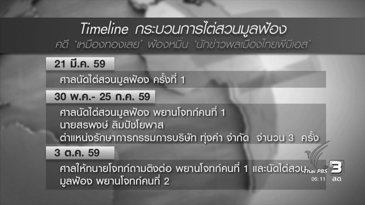วันใหม่ ไทยพีบีเอส - วิเคราะห์ทุ่งคำฟ้องนักข่าวพลเมือง