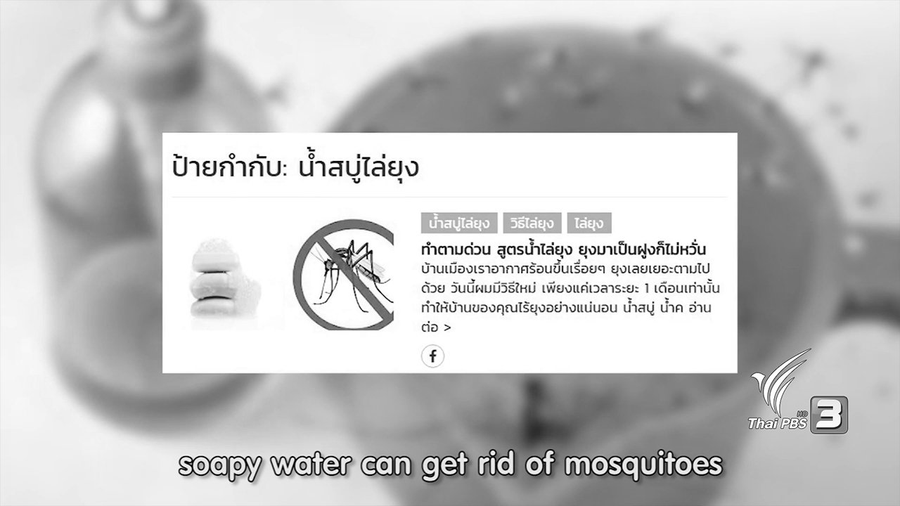 ข่าวค่ำ มิติใหม่ทั่วไทย - soเชี่ยว FAKE or FACT : ผสมน้ำกับสบู่ แล้วนำไปวางหรือฉีดพ่นจะสามารถไล่ยุงได้จริงหรือไม่