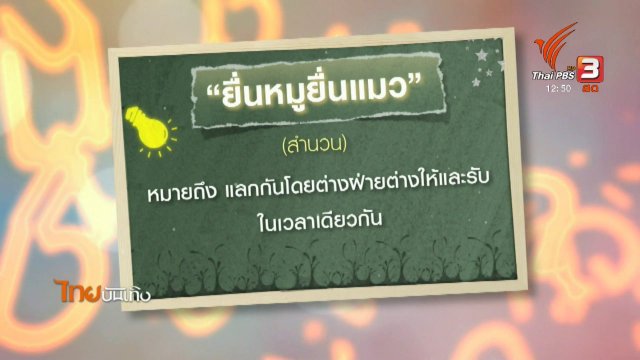 เพียงคำเดียว : ยุติธรรมหรือไม่ ในสำนวน "ยื่นหมูยื่นแมว"