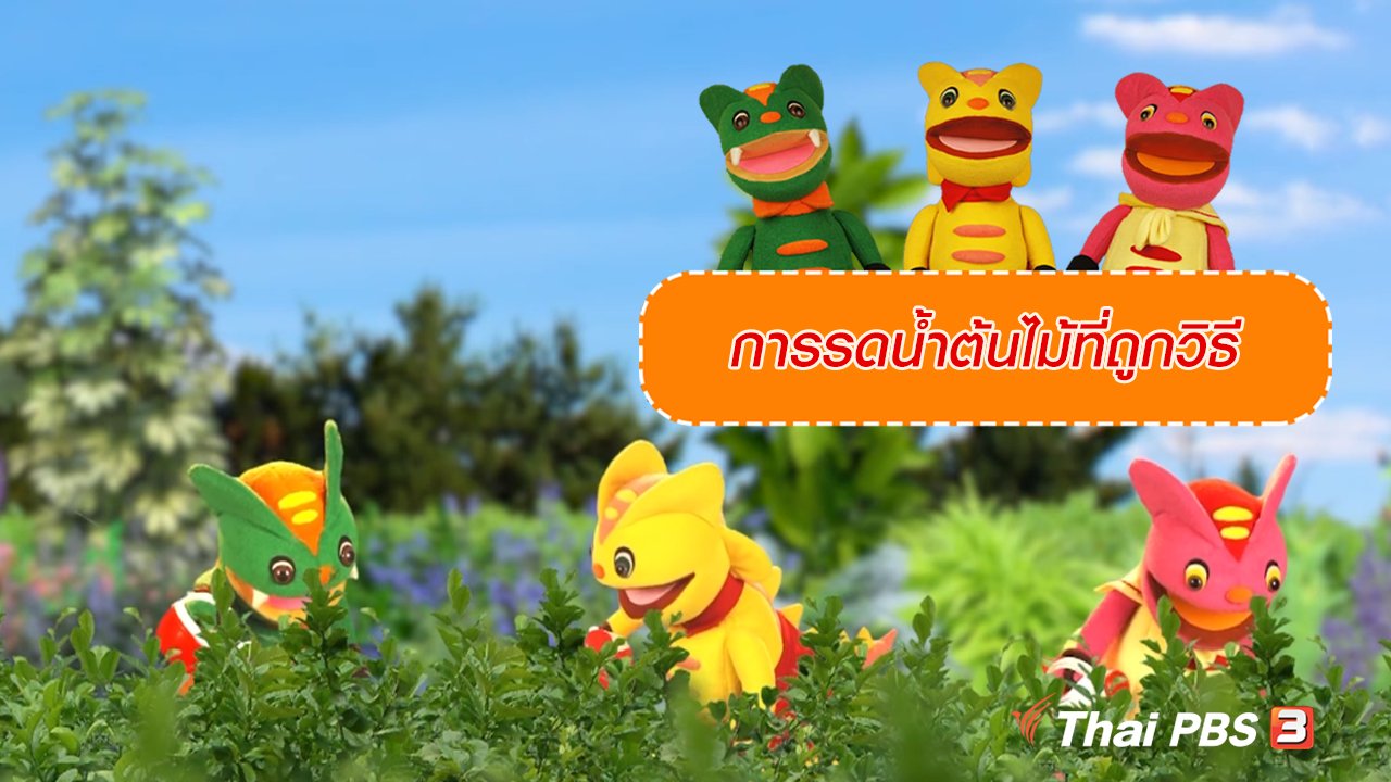 TataTitiToto ไดโนจอมป่วน - เกร็ดน่ารู้กับตาต้าตีตี้โตโต้ : การรดน้ำต้นไม้ที่ถูกวิธี