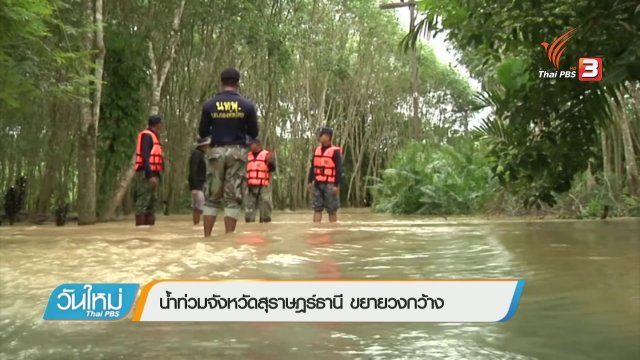 น้ำท่วมจังหวัดสุราษฎร์ธานีขยายวงกว้าง