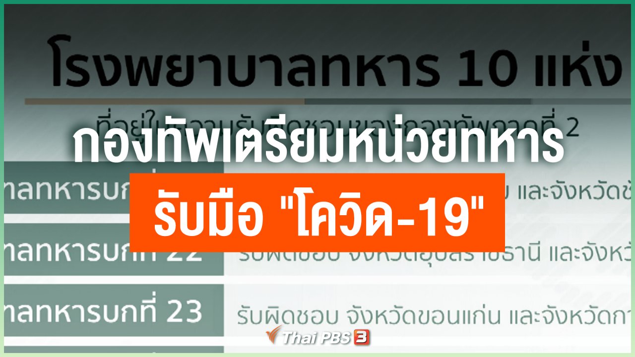 Coronavirus - กองทัพเตรียมหน่วยทหารรับมือ "โควิด-19"