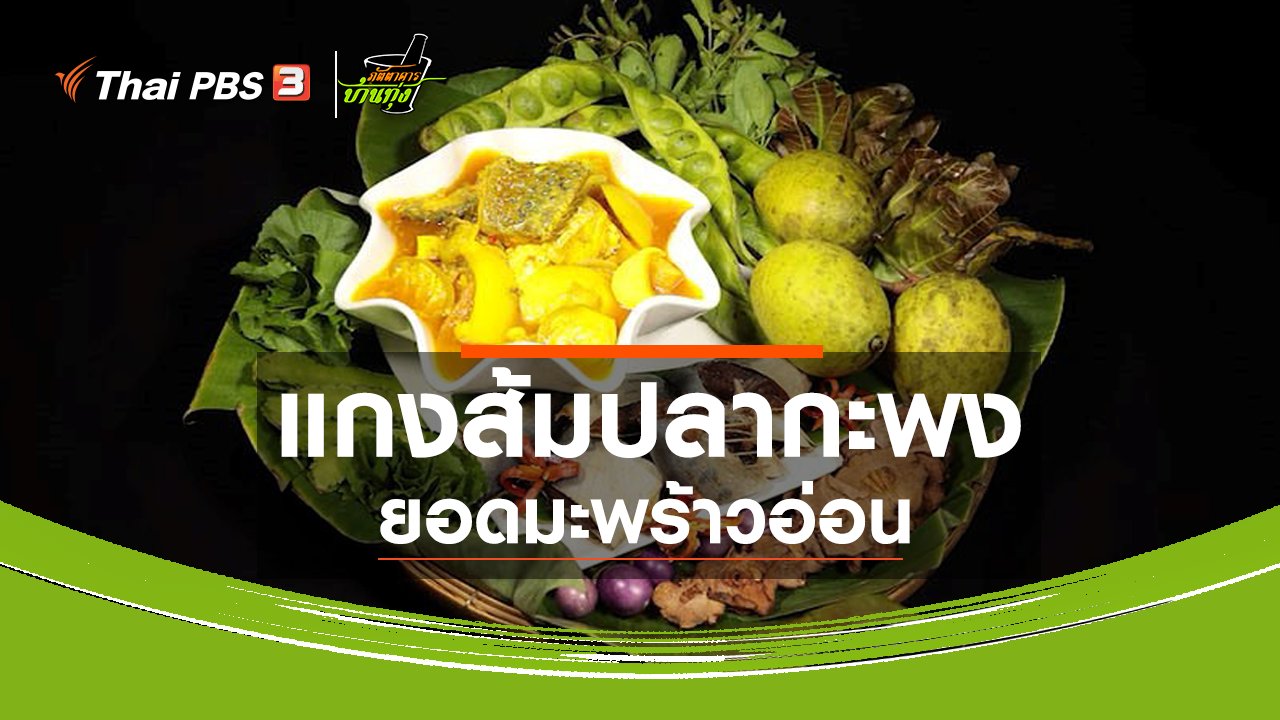 ภัตตาคารบ้านทุ่ง - สูตรอาหารพื้นบ้าน : แกงส้มปลากะพงยอดมะพร้าวอ่อน
