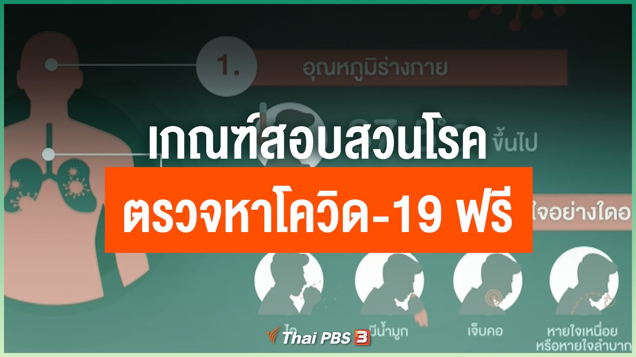 Coronavirus - เกณฑ์สอบสวนโรค ตรวจหาโควิด-19 ฟรี