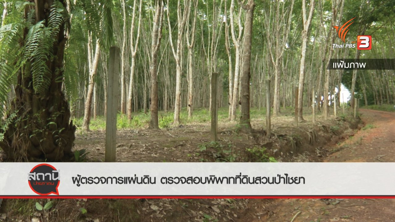 สถานีประชาชน - สถานีร้องเรียน : ผู้ตรวจการแผ่นดินตรวจสอบพิพาทที่ดินสวนป่าไชยา จ.สุราษฎร์ธานี