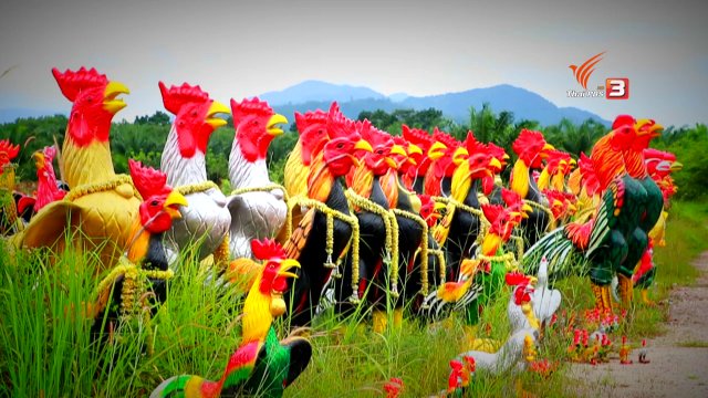 ลานรูปปั้นไก่ ไหว้ไอ้ไข่ เด็กวัดเจดีย์